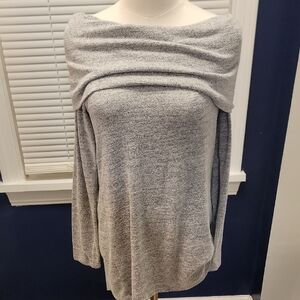 a.n.a Light Gray Off-Shoulder Sweater
